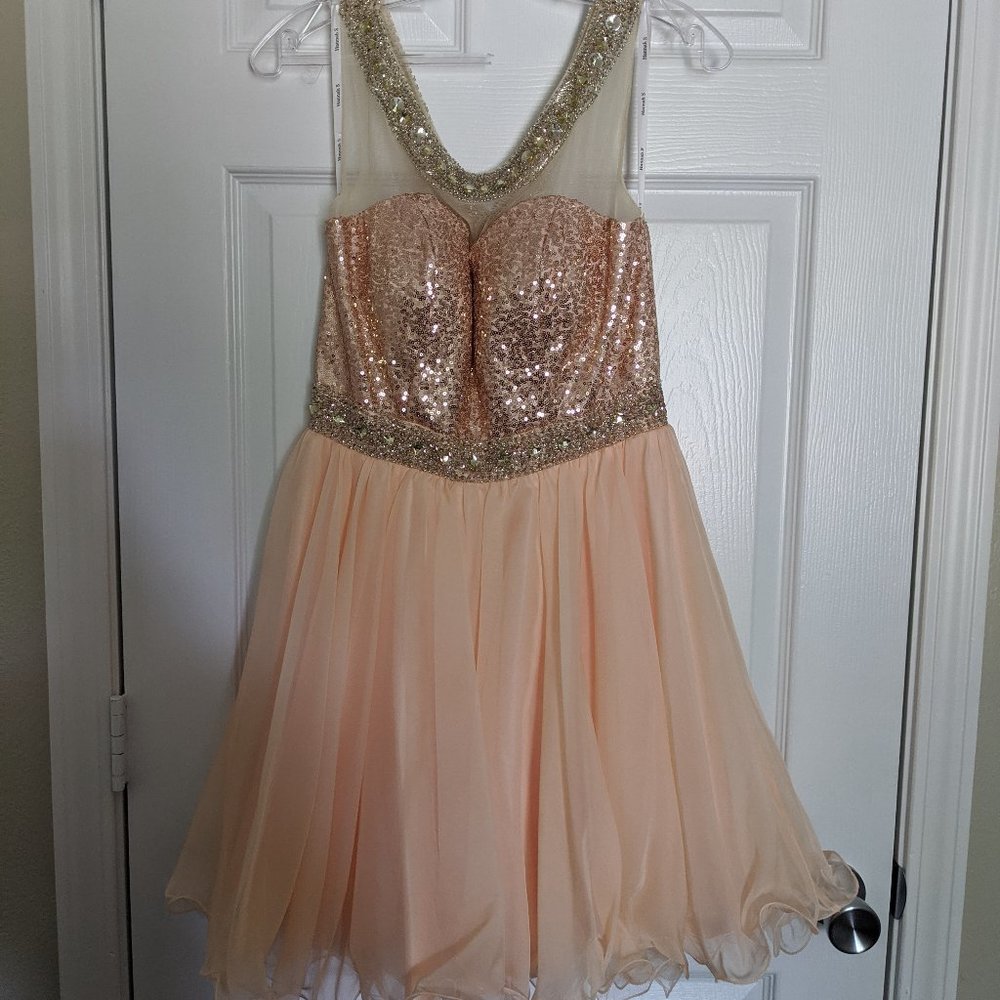 Champagne Short Homecoming Cocktail Hannah's Dress